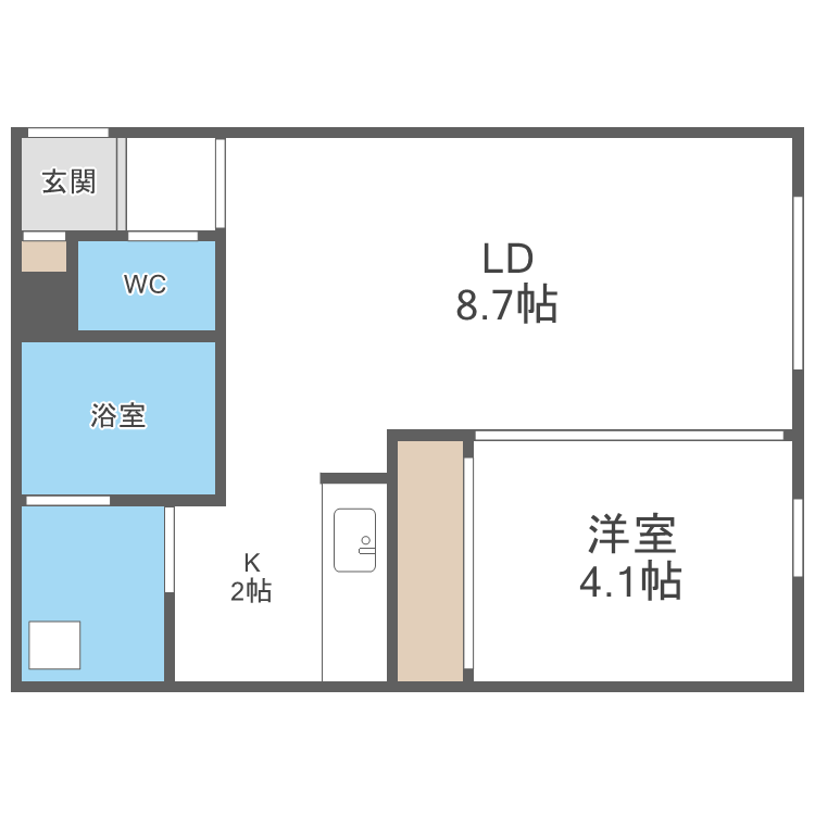 江別市上江別東町のアパートの間取り