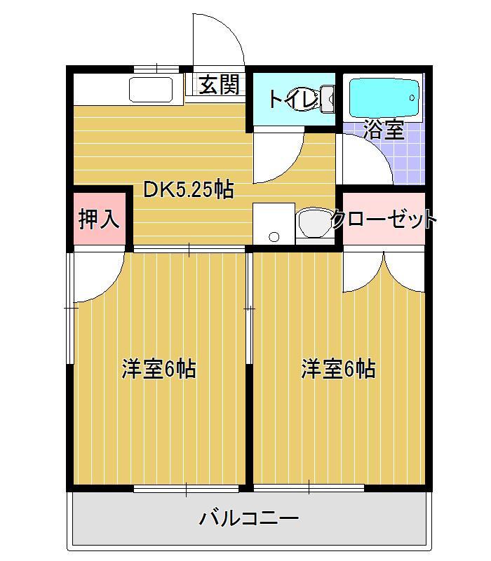 東置賜郡高畠町大字高畠のアパートの間取り