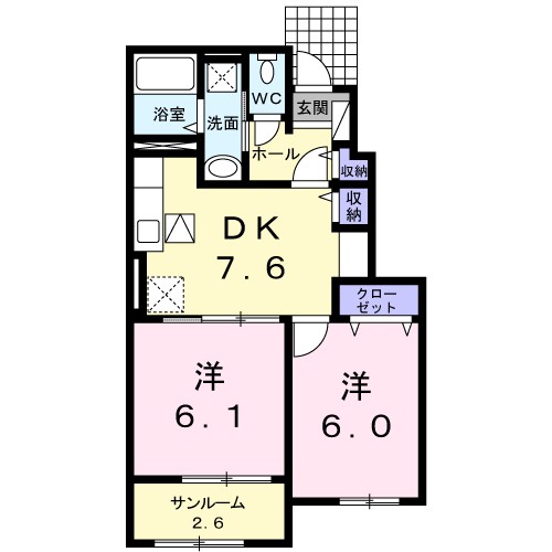 カサブランカ朝倉の間取り