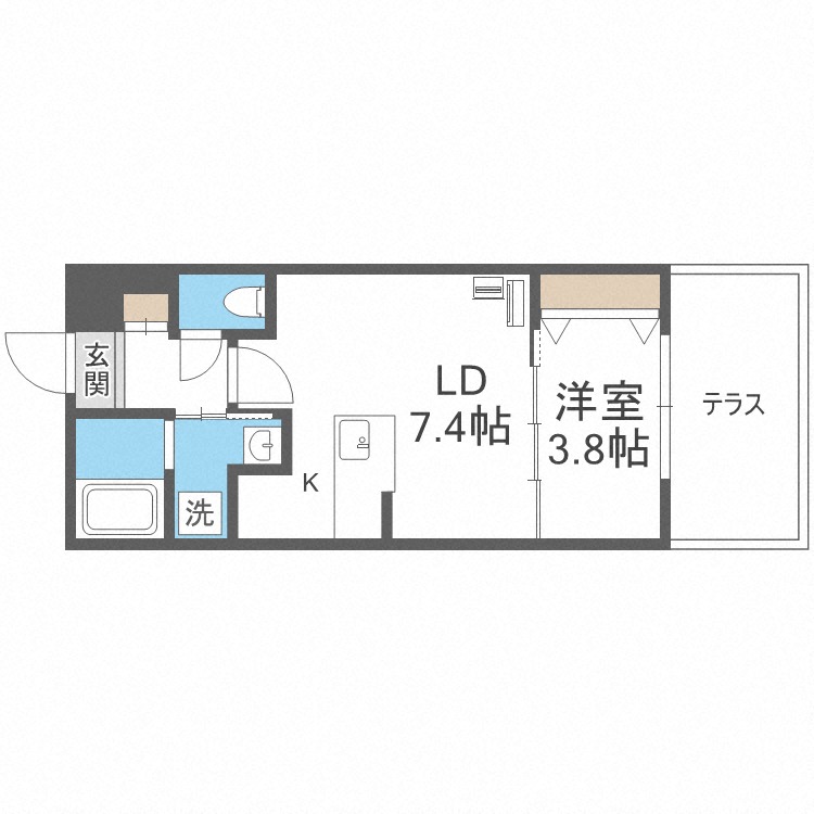 アルファスクエア福住２条の間取り