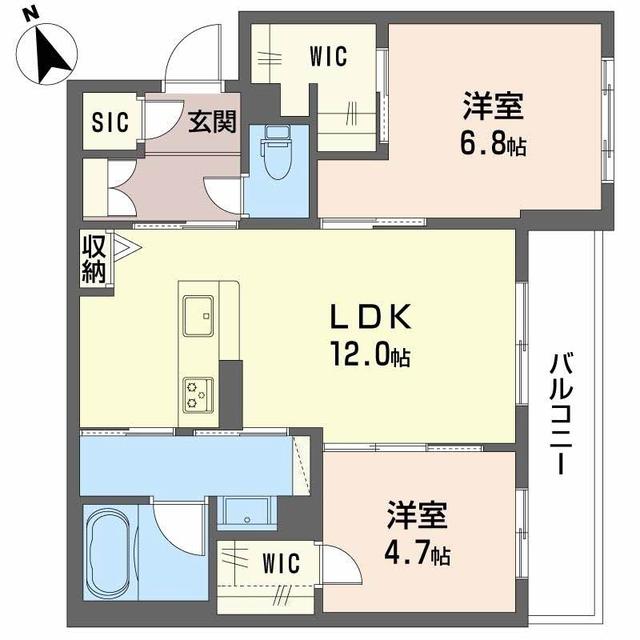 シャーメゾン　ブランヴェール住之江の間取り