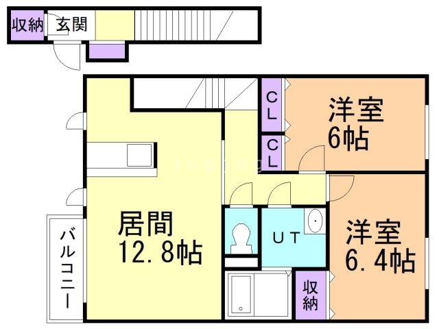 札幌市白石区菊水上町二条のアパートの間取り