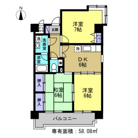 ロイヤルパレスホウゲツの間取り