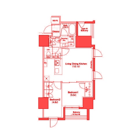 ザ・パークハビオ横浜関内の間取り