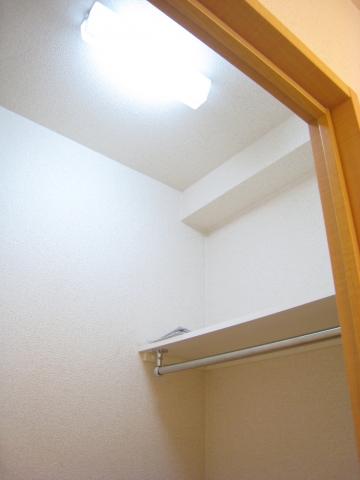 収納　ウォークインクローゼットには照明もついています