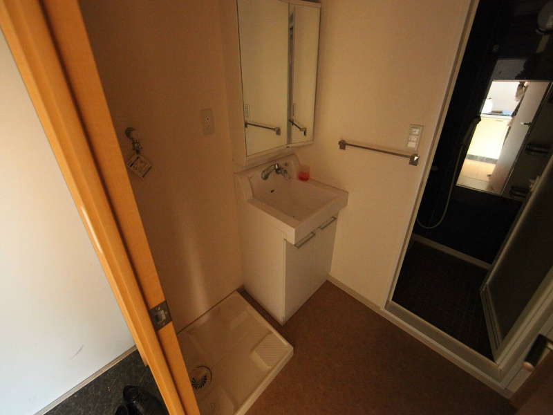 洗面設備　脱衣所　独立洗面台（シャンプードレッサー付）収納スペース有