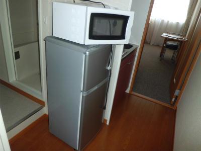 その他　冷蔵庫と電子レンジは、流し台の横です。