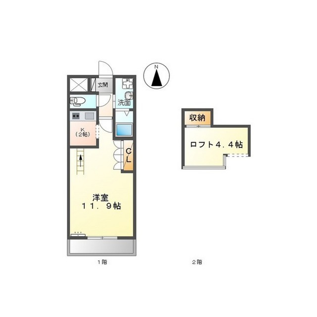 ＪＲ高山本線 鵜沼駅 徒歩9分 2階建 築22年の間取り写真