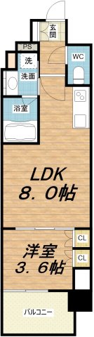 ソルレヴェンテ北堀江Qの間取り写真