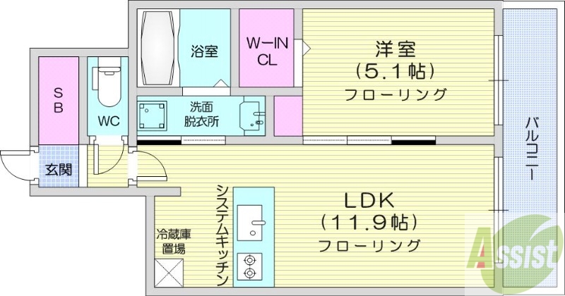 地下鉄南北線 幌平橋駅 徒歩16分 5階建 築2年の間取り写真