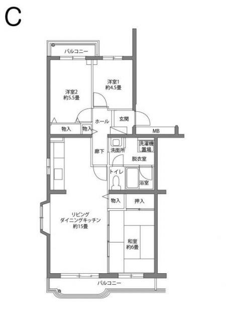 シーブリーズ金沢3号棟の間取り写真