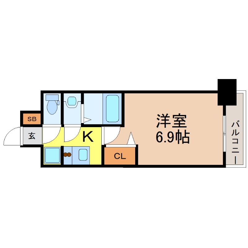 地下鉄名城線 久屋大通駅 徒歩5分 15階建 築7年の間取り写真