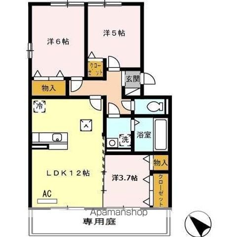 西鉄甘木線 大城駅 徒歩45分 3階建 築17年の間取り写真
