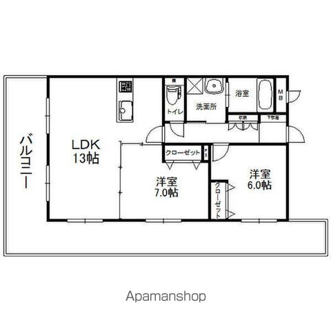 西鉄天神大牟田線 薬院駅 徒歩3分 14階建 築23年の間取り写真