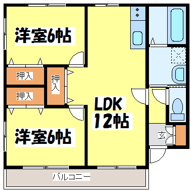 菊池市隈府のアパートの間取り