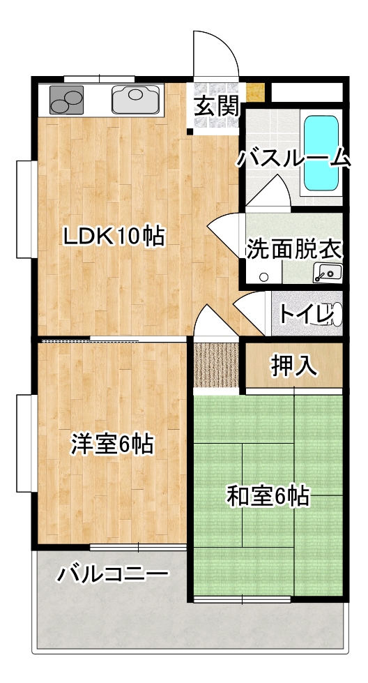 宇都宮市陽南のマンションの間取り