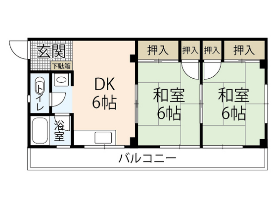 安芸郡海田町南幸町のマンションの間取り