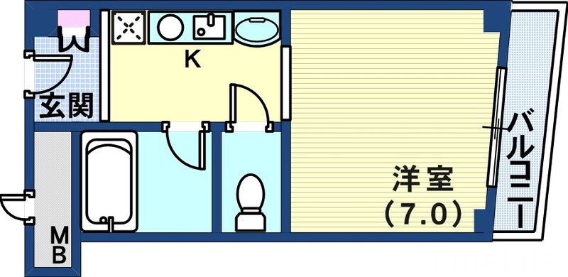 神戸市中央区海岸通のマンションの間取り