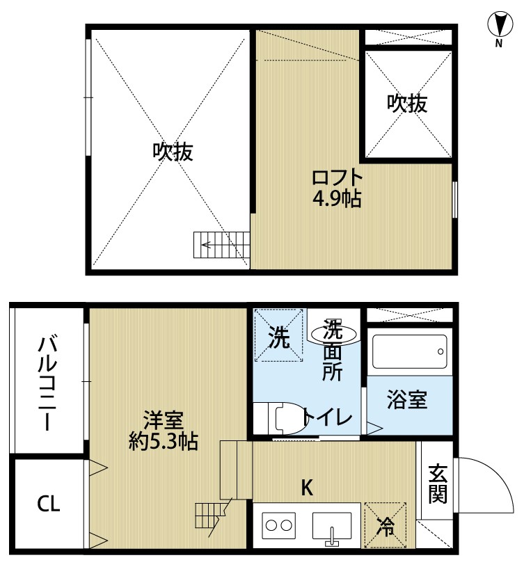 名古屋市瑞穂区苗代町のアパートの間取り