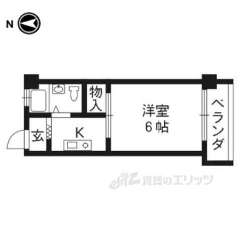 京都市伏見区竹田久保町のマンションの間取り