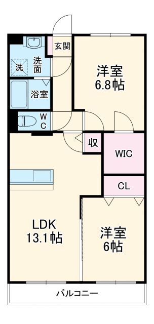 【磐田市福田のマンションの間取り】