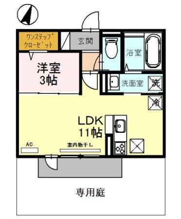 奈良市学園朝日町のアパートの間取り