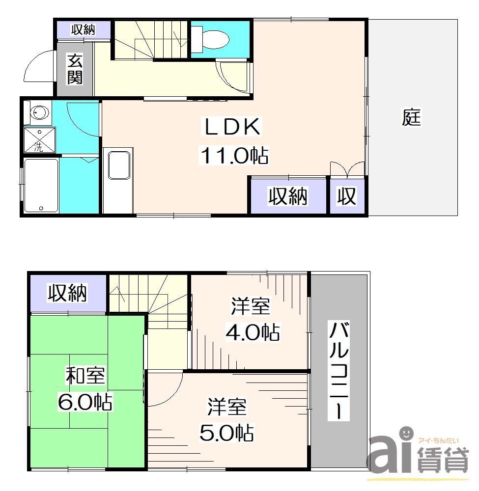 東京都東大和市新堀１（一戸建）の賃貸物件の間取り