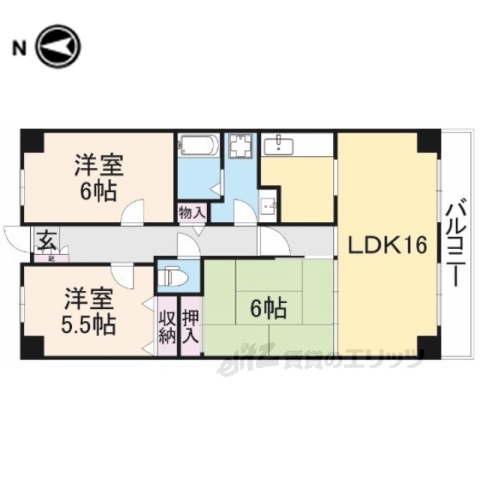 ＰＨＯＥＮＩＸＣＯＵＲＴ交野１の間取り