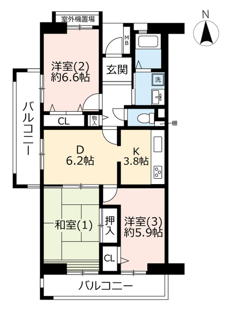 ＵＲサンヴァリエ日吉の間取り