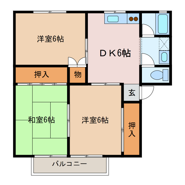 ハイツ花梨の間取り