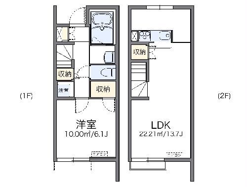 四日市市楠町本郷のアパートの間取り