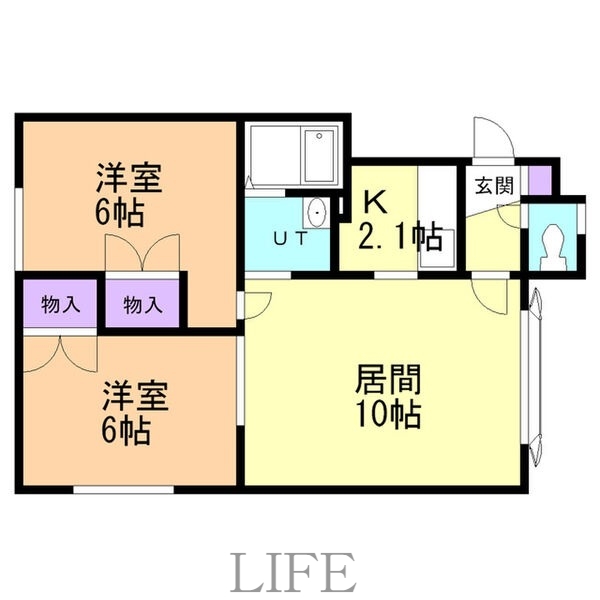 札幌市白石区北郷九条のアパートの間取り