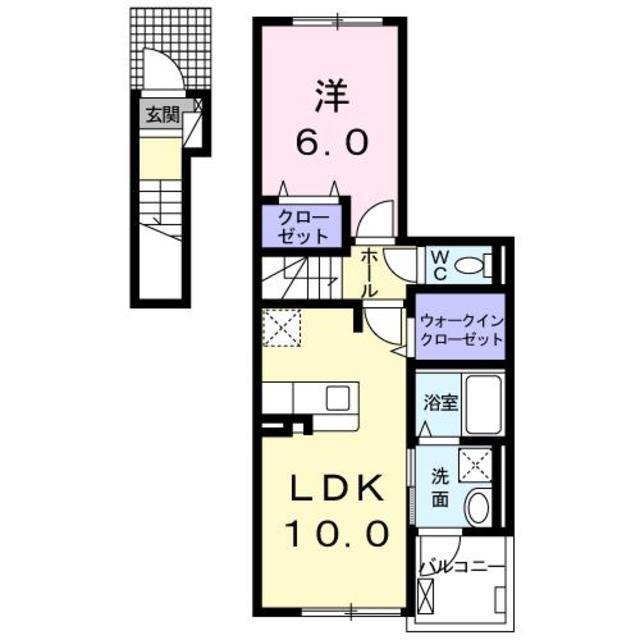 鳥栖市儀徳町のアパートの間取り