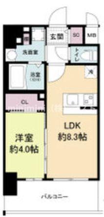 大阪市北区豊崎のマンションの間取り