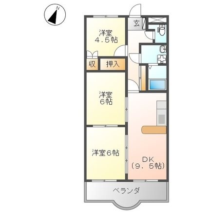 【近江八幡市鷹飼町北のマンションの間取り】