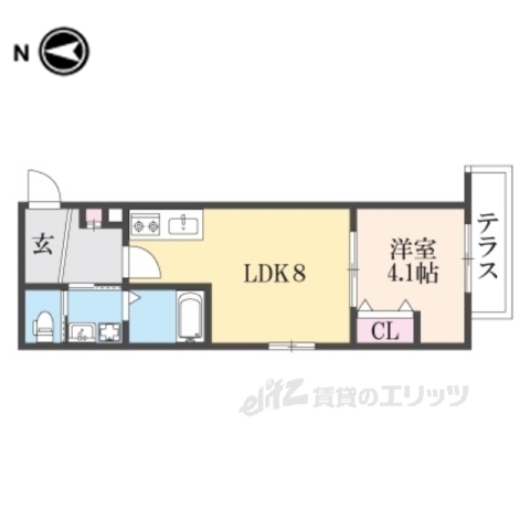 四條畷市南野のアパートの間取り