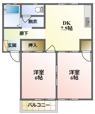 福田ハイツの間取り