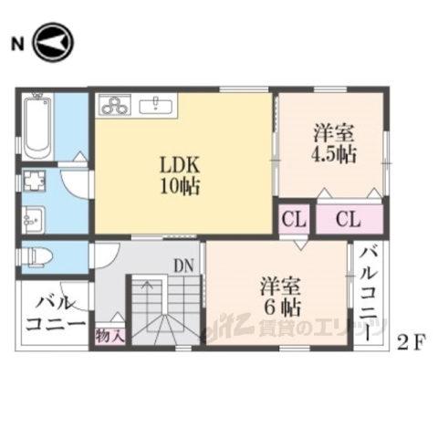 木津川市相楽のアパートの間取り