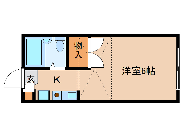 橿原市城殿町のアパートの間取り