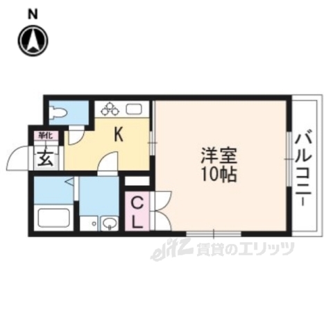 【京都市山科区北花山大林町のアパートの間取り】