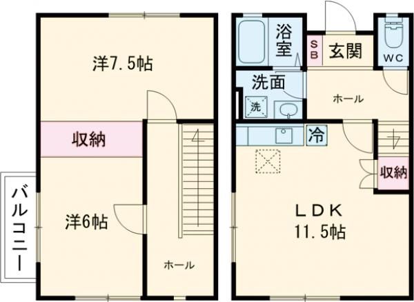 ルミエールＭII　Ａ棟の間取り