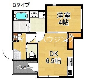 大阪市住吉区上住吉のアパートの間取り