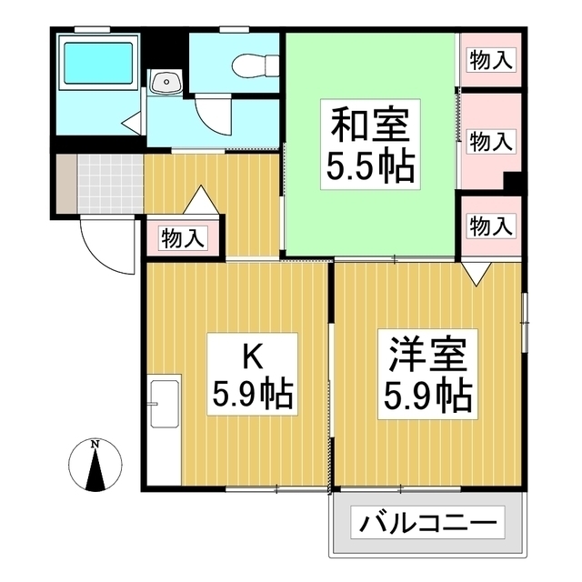 小諸市乙女のアパートの間取り