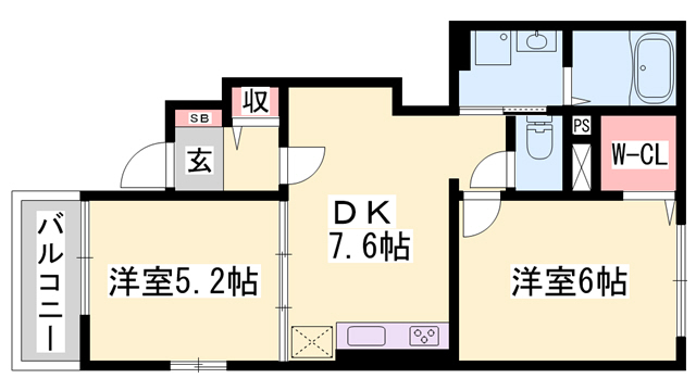 アボンデーレＡの間取り