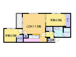 【札幌市白石区栄通のマンションの間取り】