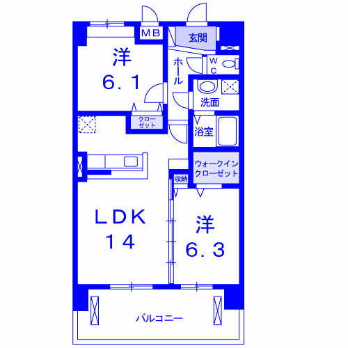 白岡市小久喜のマンションの間取り