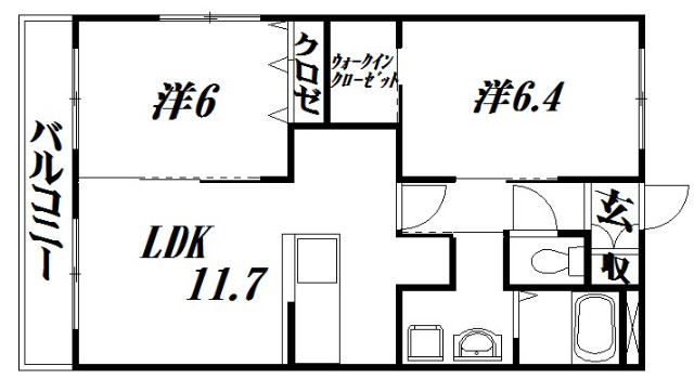 浜松市中央区積志町のマンションの間取り