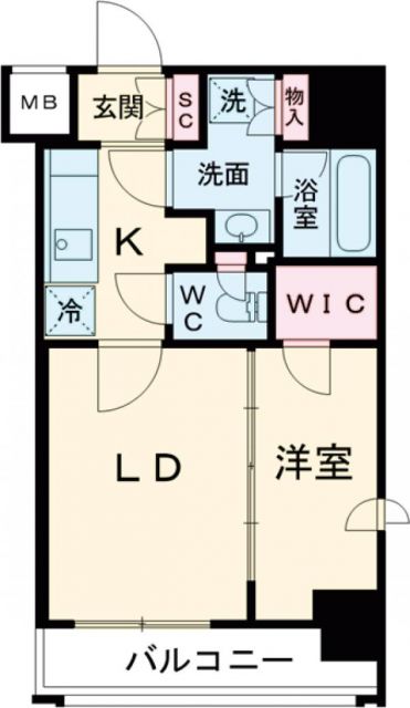 渋谷区幡ヶ谷のマンションの間取り