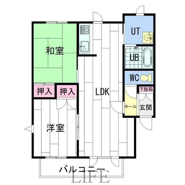 オブザコート1-8Bの間取り