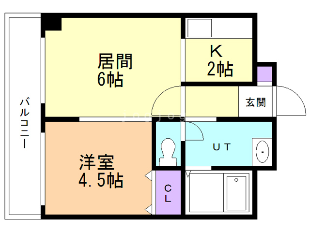 札幌市北区新琴似八条のマンションの間取り